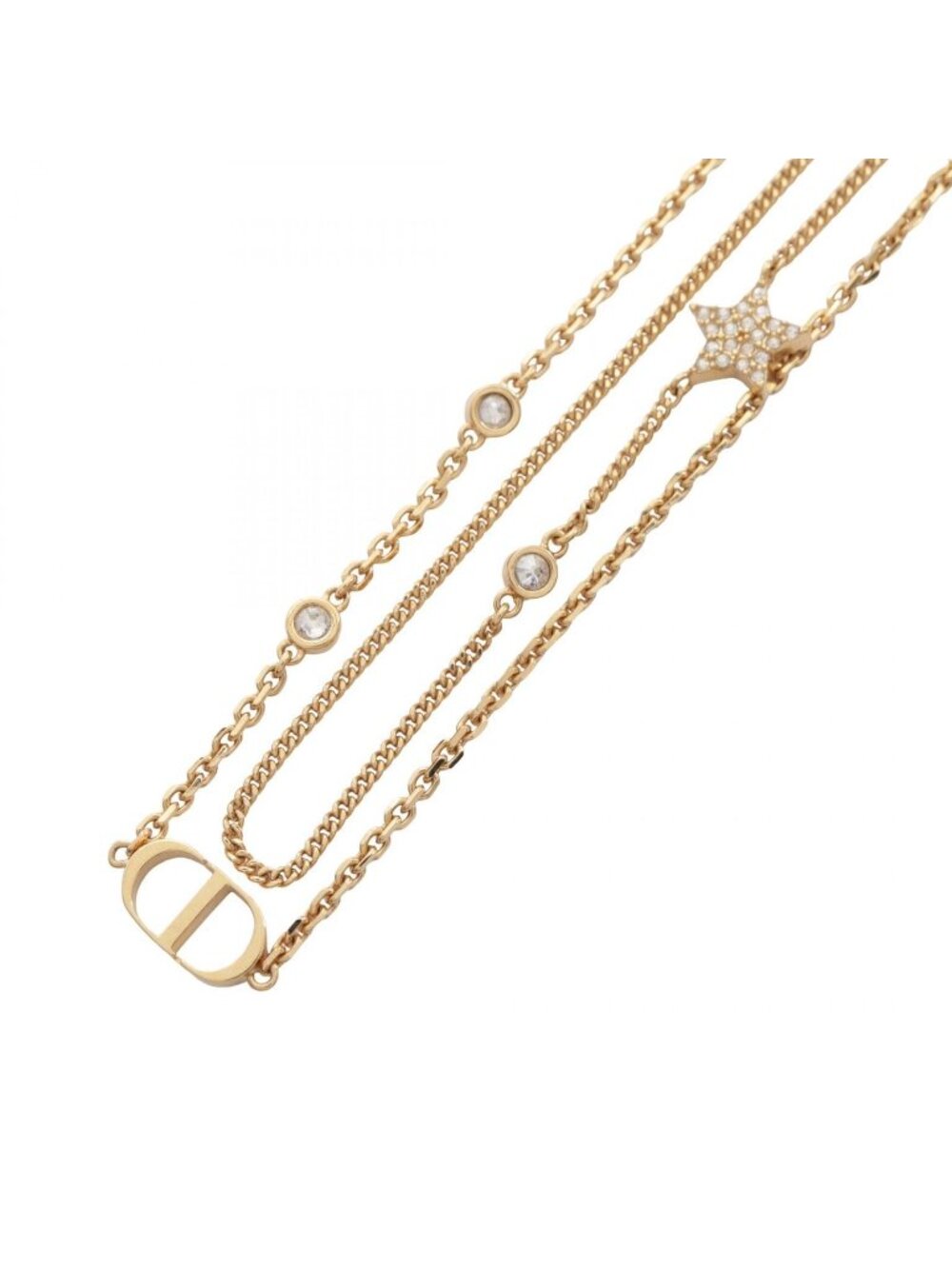 Dior Necklace CD Logo Double Gold